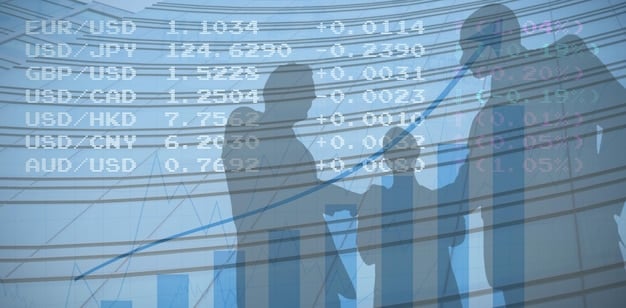 A visual representation of a French company's financial planning process, showing how currency fluctuations are integrated into forecasting models. The image includes charts, graphs, and scenarios illustrating different outcomes based on various exchange rates. Key elements include budget planning software interfaces and risk assessment tools.