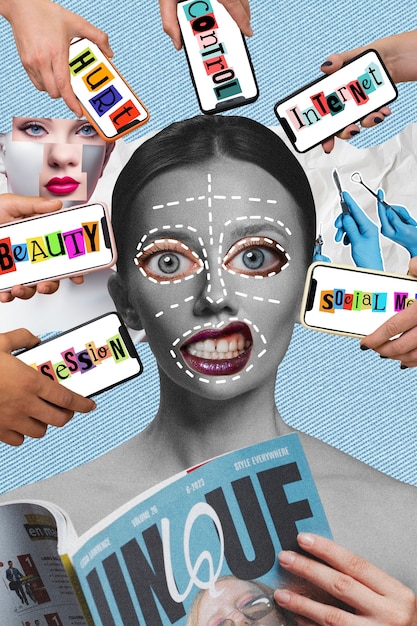 A collage showing virtual influencers showcasing different fashion styles on social media platforms, emphasizing AI-driven personalization.