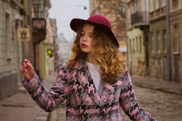 A Parisian street style scene with a young woman wearing a beret, oversized sunglasses, and a vintage Chanel jacket, walking past the Louvre Museum. The photo is taken during Paris Fashion Week, highlighting the blend of classic and modern elements in French fashion.