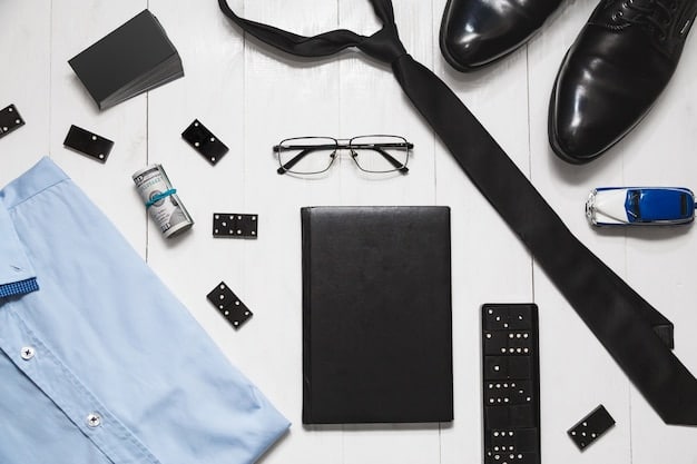 A flat lay featuring ten essential clothing items: a white button-down shirt, a navy blazer, a black pencil skirt, dark wash jeans, a cashmere sweater, a trench coat, a little black dress, classic pumps, a silk scarf, and a structured tote bag. The background is a clean, light grey surface.