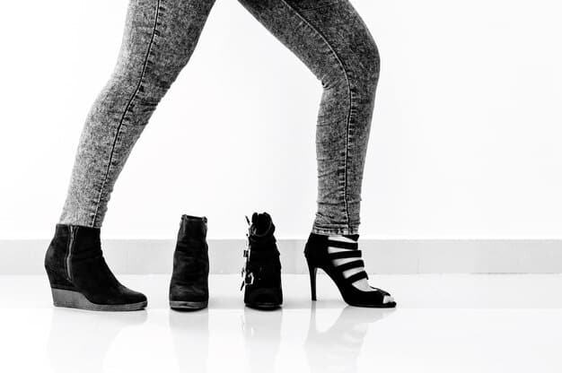 A collage showcasing different footwear options (high heels, pointed flats, ankle boots, minimalist sneakers) paired with an oversized blazer outfit. The focus is on how the shoes enhance the overall look.
