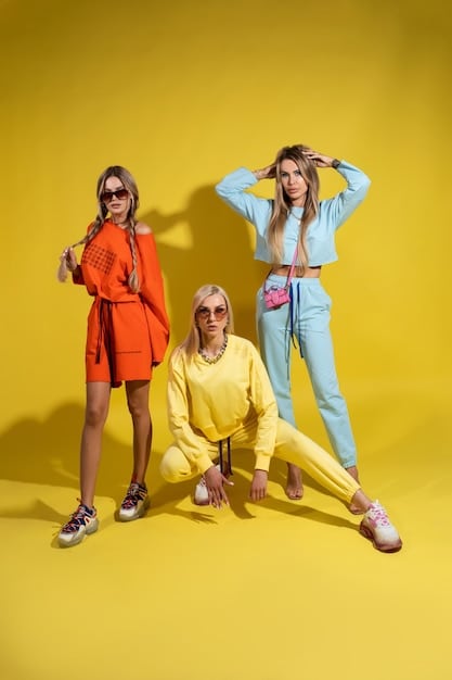 A fashion spread featuring models wearing yellow Shein outfits in various shades, from pastel yellow sundresses to bright mustard yellow jumpsuits. The setting is a sunny outdoor location, enhancing the vibrancy of the yellow tones.