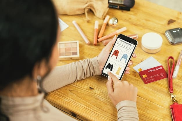 A phone screen showcasing the Shein product page with highlighted sections: material composition, measurements and customer reviews. The user is carefully inspecting the details.