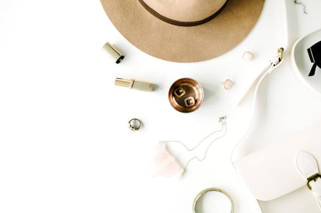 A flat-lay photo showcasing various accessories that can be used to personalize clothes. The accessories include colorful scarves, statement jewelry, decorative belts, and stylish hats. The background is a clean, white surface.