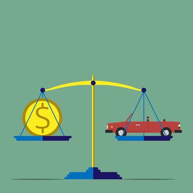 A balanced scale with tax forms on one side and money on the other, symbolizing the act of balancing income and taxes.
