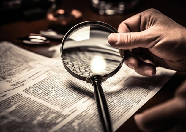 A magnifying glass over the word 