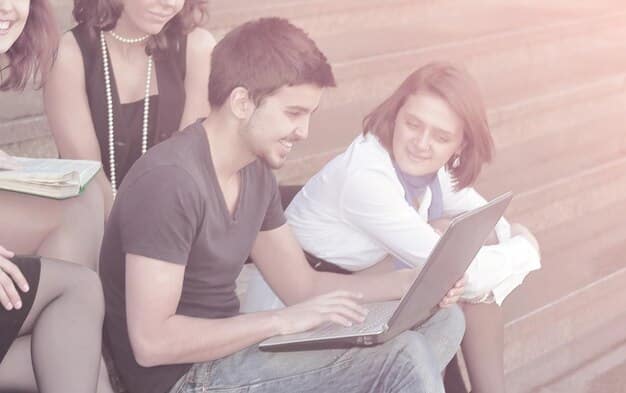 A collage showing students diligently researching and applying for scholarships, using various online resources, attending scholarship workshops, and seeking guidance from financial aid advisors to improve their chances of receiving financial assistance for college