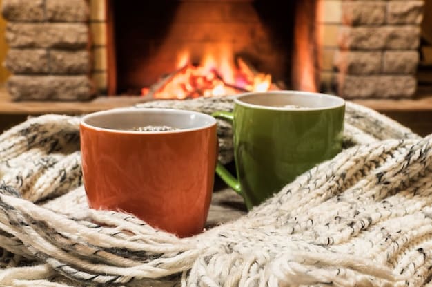 An image showcasing a cozy living room with a fireplace, featuring autumn colors like terracotta, olive green, and burnt orange. Focus on textures and lighting to convey warmth and comfort.