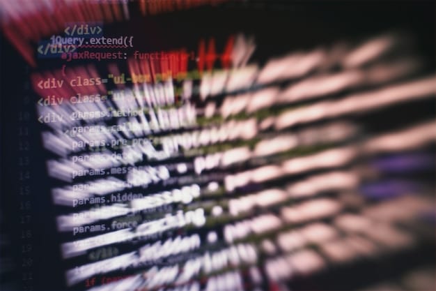 A close-up of a computer screen displaying lines of complex code, with stylized images of clothing items overlaid. The image represents the AI algorithm at work, analyzing data to produce fashion recommendations.