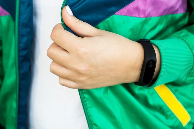 A close-up of a smart shirt with embedded sensors that monitor heart rate and breathing, showcasing the health-tracking capabilities of wearable technology in clothing.