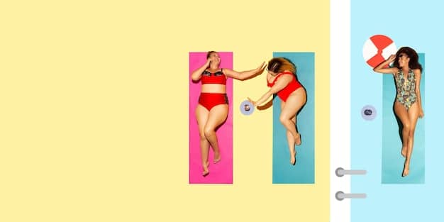 A collage of four different Shein swimsuits showcasing various styles and colors. One swimsuit is a floral high-waisted bikini, another is a solid-color one-piece with cutouts, the third is a striped halter top bikini, and the fourth is a bright geometric print swimsuit.