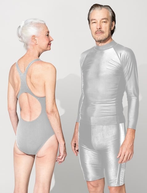 A split image showing a side-by-side comparison of Shein activewear after several washes versus a higher-end activewear brand, highlighting the differences in color, shape retention, and fabric condition.
