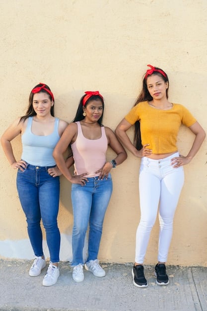 A diverse group of models of different sizes, ethnicities, and abilities, all wearing Shein clothing. The clothing styles range from casual to formal, highlighting the brand's commitment to inclusivity. The background is a brightly lit, modern urban setting.