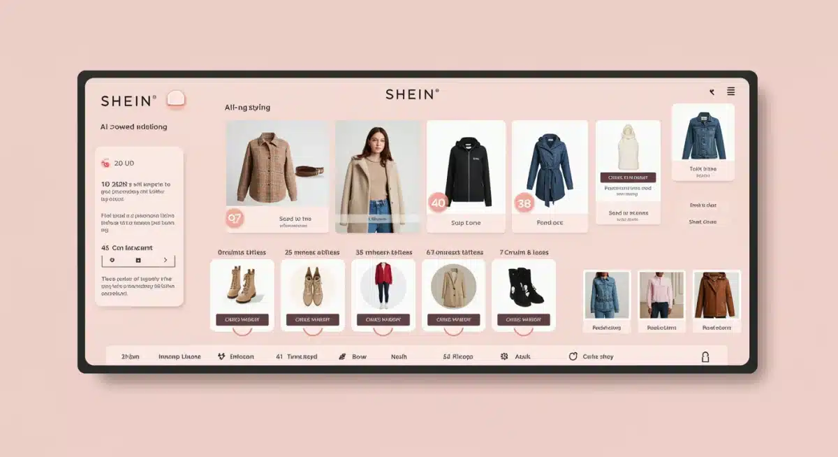 Shein's new AI styling tool interface with personalized outfit recommendations.