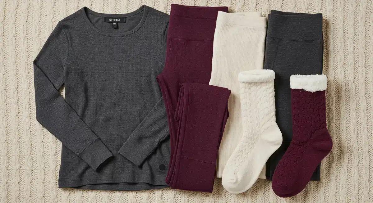 SHEIN thermal wear collection flat lay