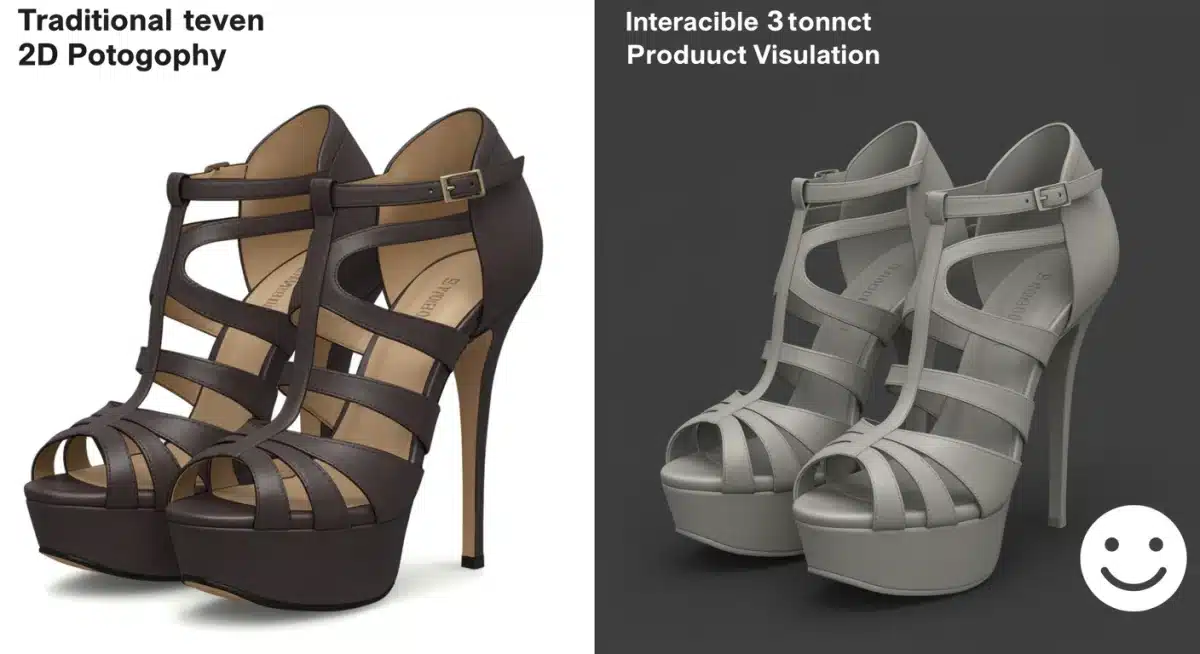 Comparison of 2D photography vs 3D visualization for fashion products