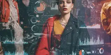 Stylized fashion trends with predictive analytics data visualization