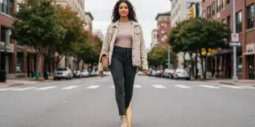 Shein transitional outfit for early 2025 US weather featuring layered look