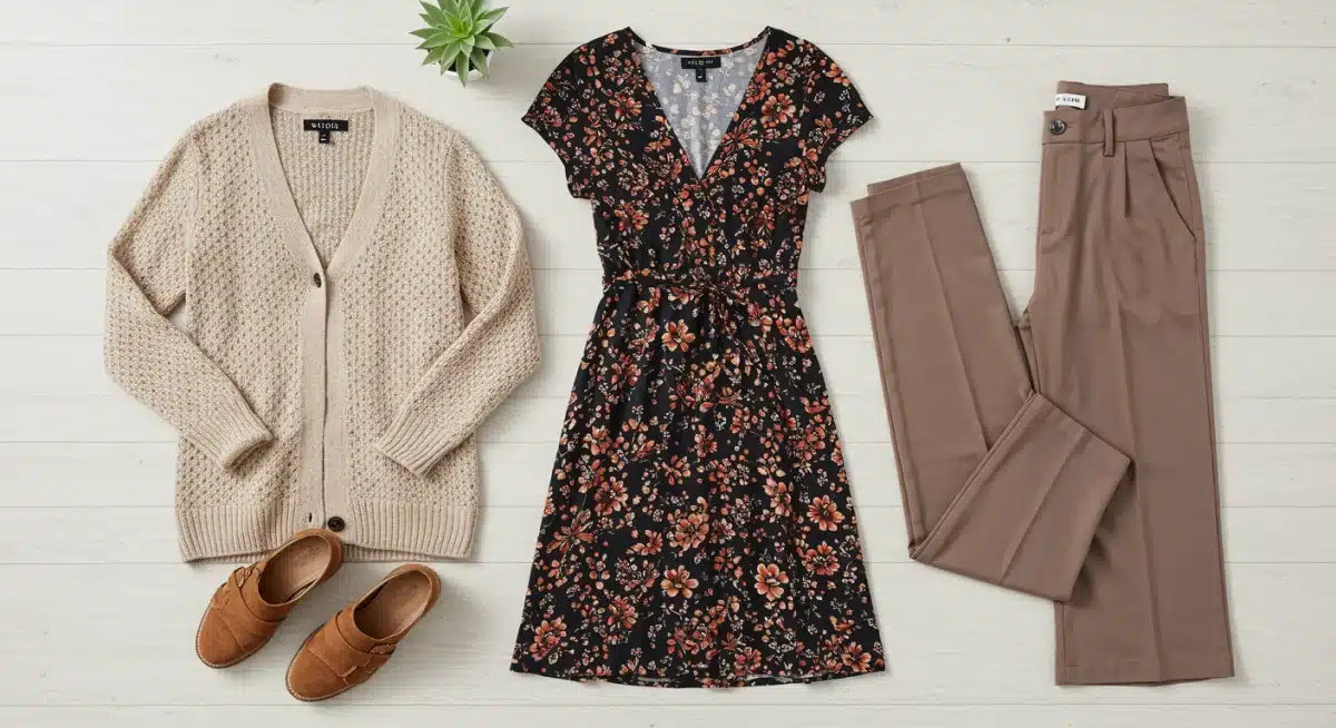 Flat lay of versatile SHEIN spring garments