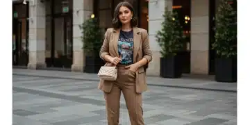 Stylish young woman in a cohesive SHEIN outfit, showcasing 2025 fashion trends.