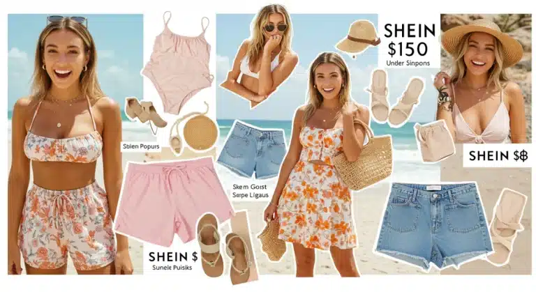 Stylish summer 2026 SHEIN haul vacation wardrobe under $150 with trendy outfits and accessories