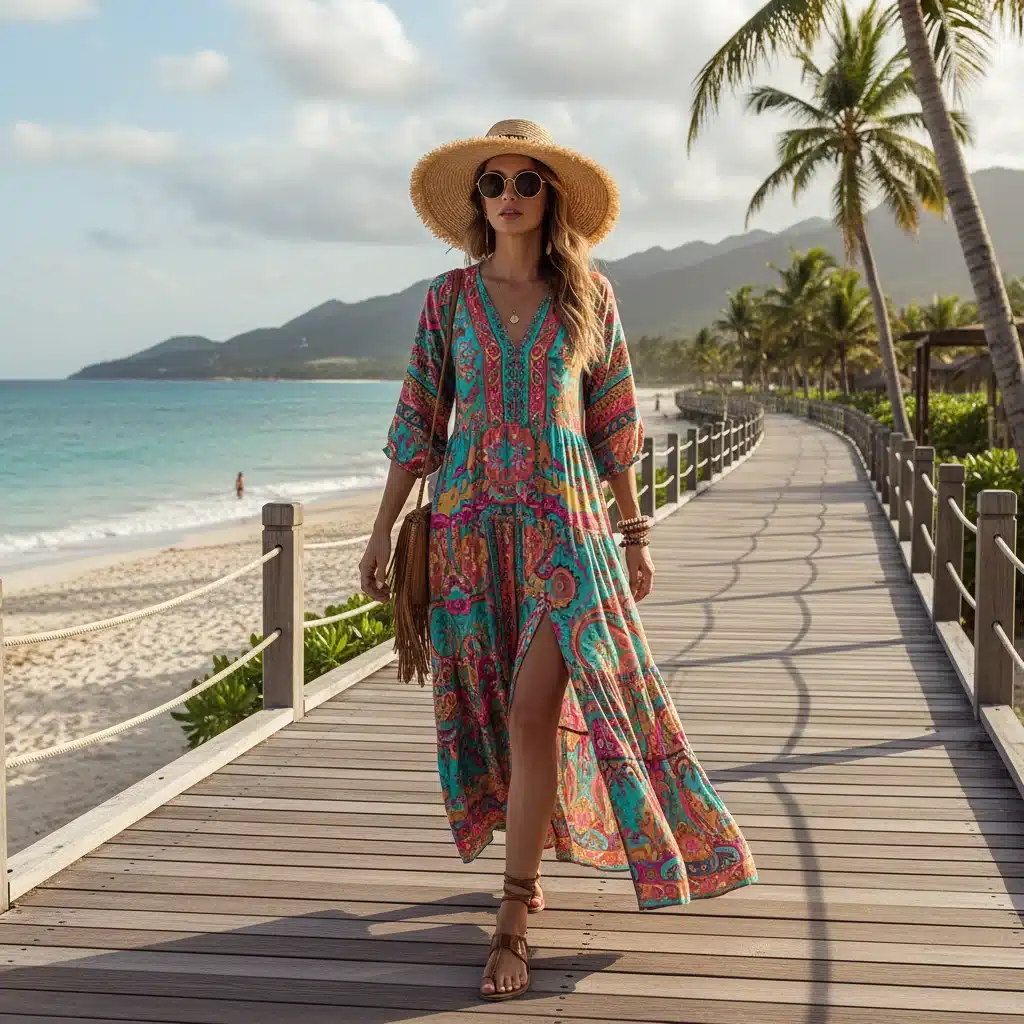 SHEIN Boho Breeze maxi dress for summer vacation