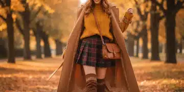 Stylish woman in layered SHEIN fall outfit