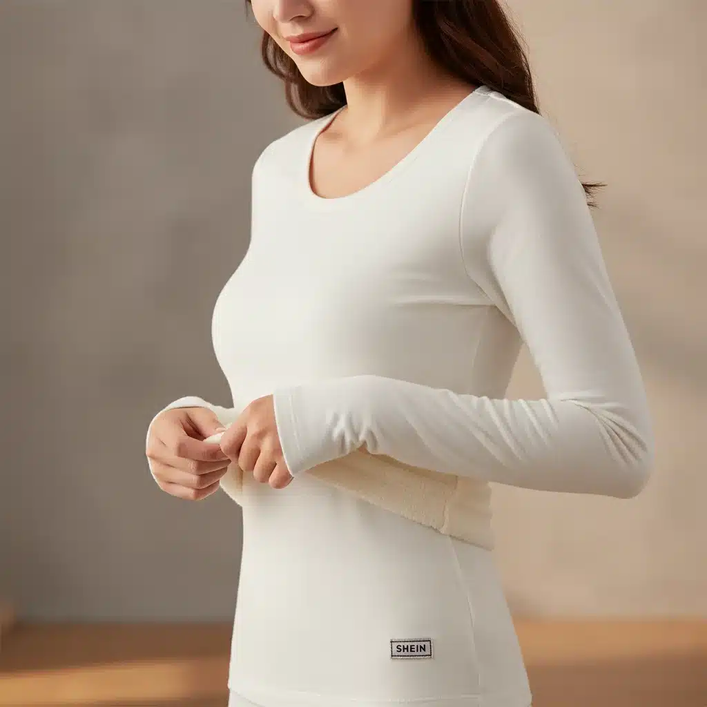 Close-up of SHEIN thermal base layer fabric texture