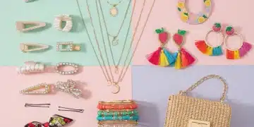 Shein May 2026 accessories haul flat lay with jewelry, bags, and hair pieces.