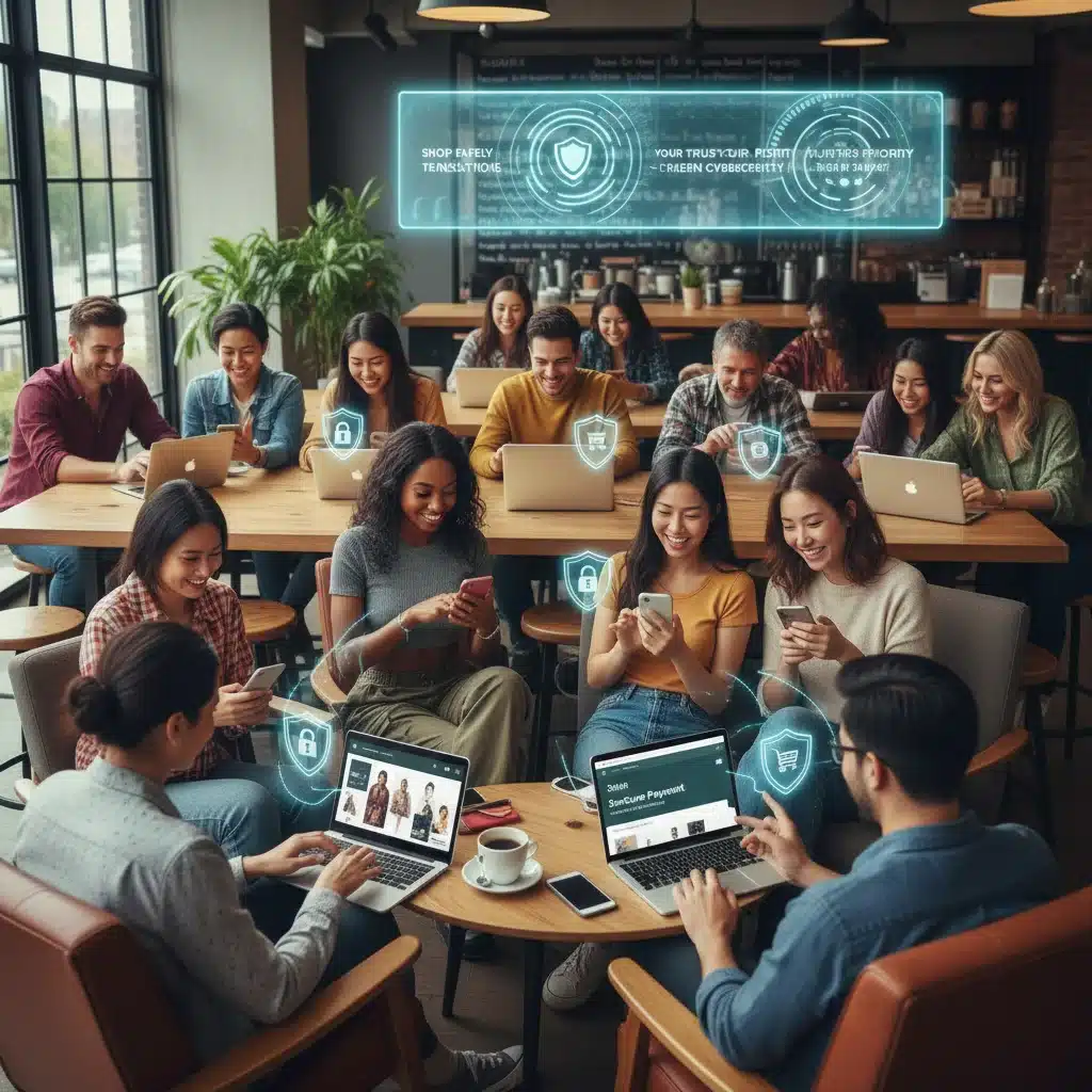 Diverse US customers securely shopping on Shein's platform, enabled by robust cybersecurity measures.