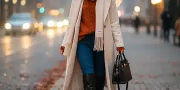 Stylish woman in layered SHEIN fall to winter outfit