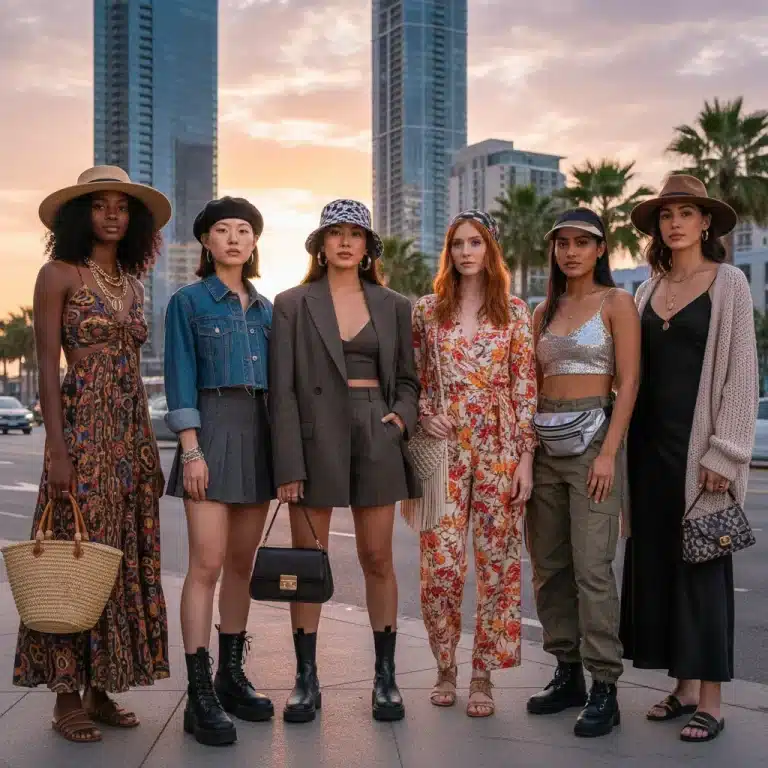 Stylish women accessorizing Shein outfits for 2026 fashion trends.