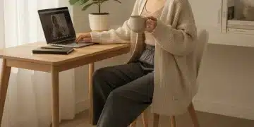 Woman working from home in comfortable Shein outfit