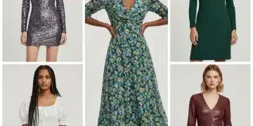 Diverse models showcasing five distinct Shein dress styles, emphasizing fabric and design quality.