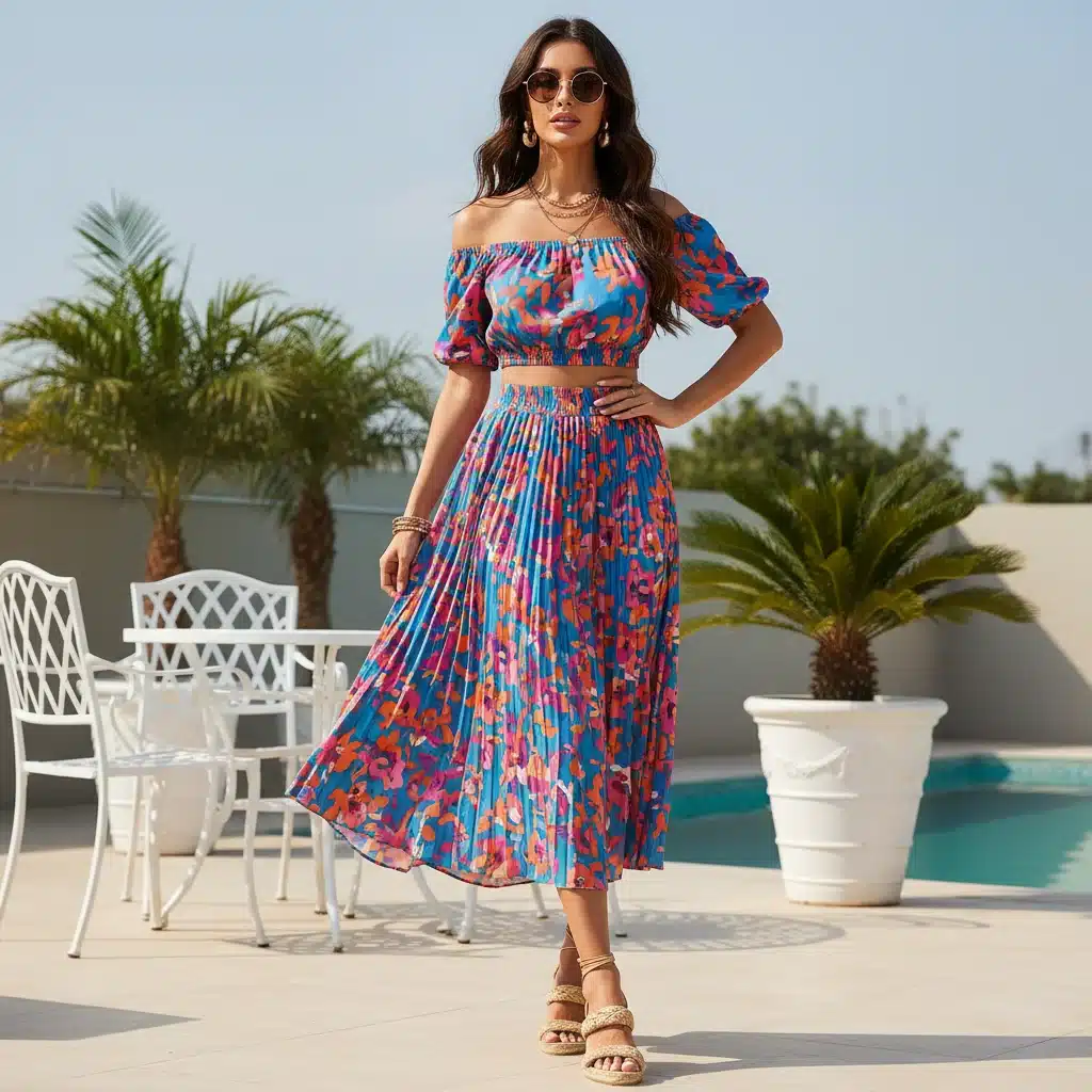 Shein summer outfit inspiration: model wearing a trendy two-piece set