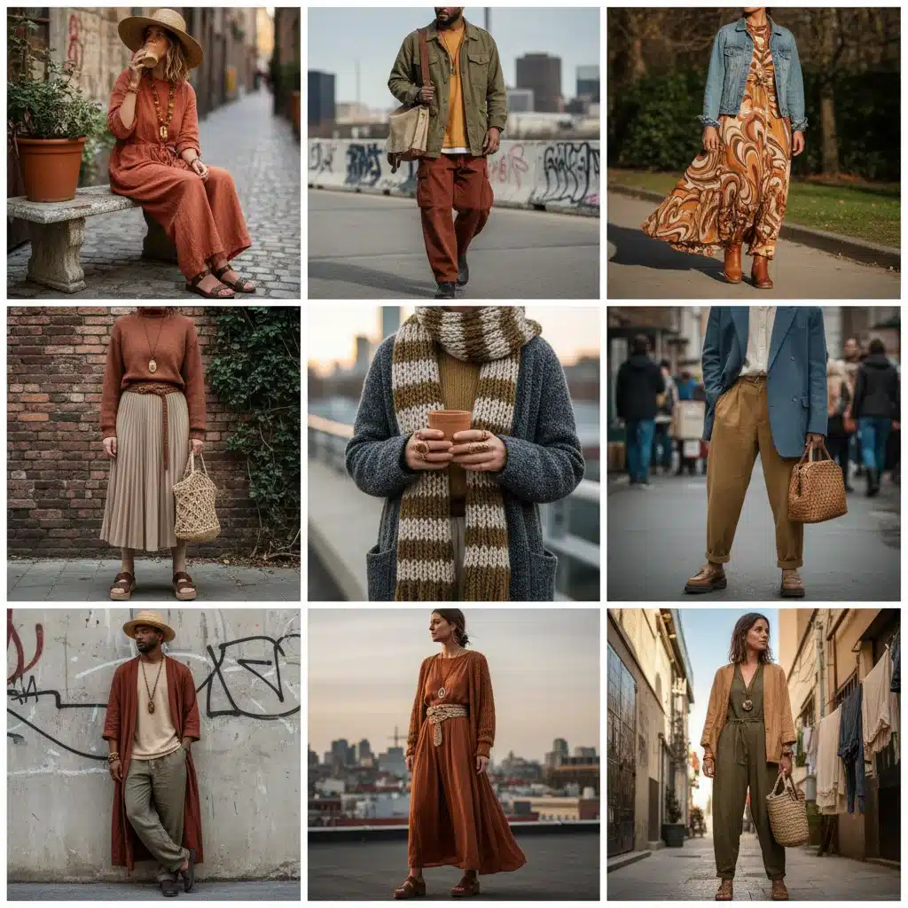 Street style fashion terra nova tones earthy colors