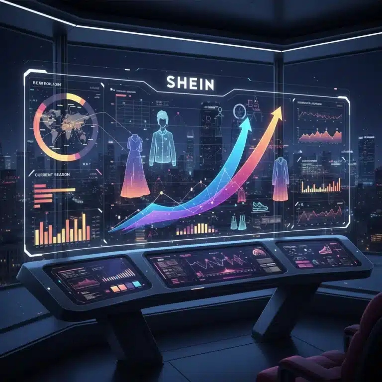 AI dashboard predicting fashion trends for SHEIN in the US market