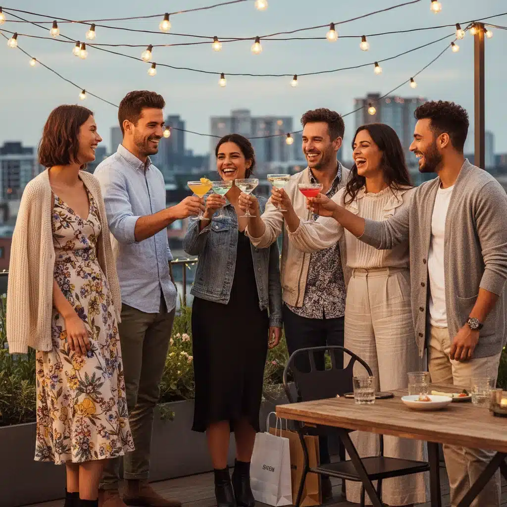 Friends in SHEIN evening summer outfits enjoying a night out